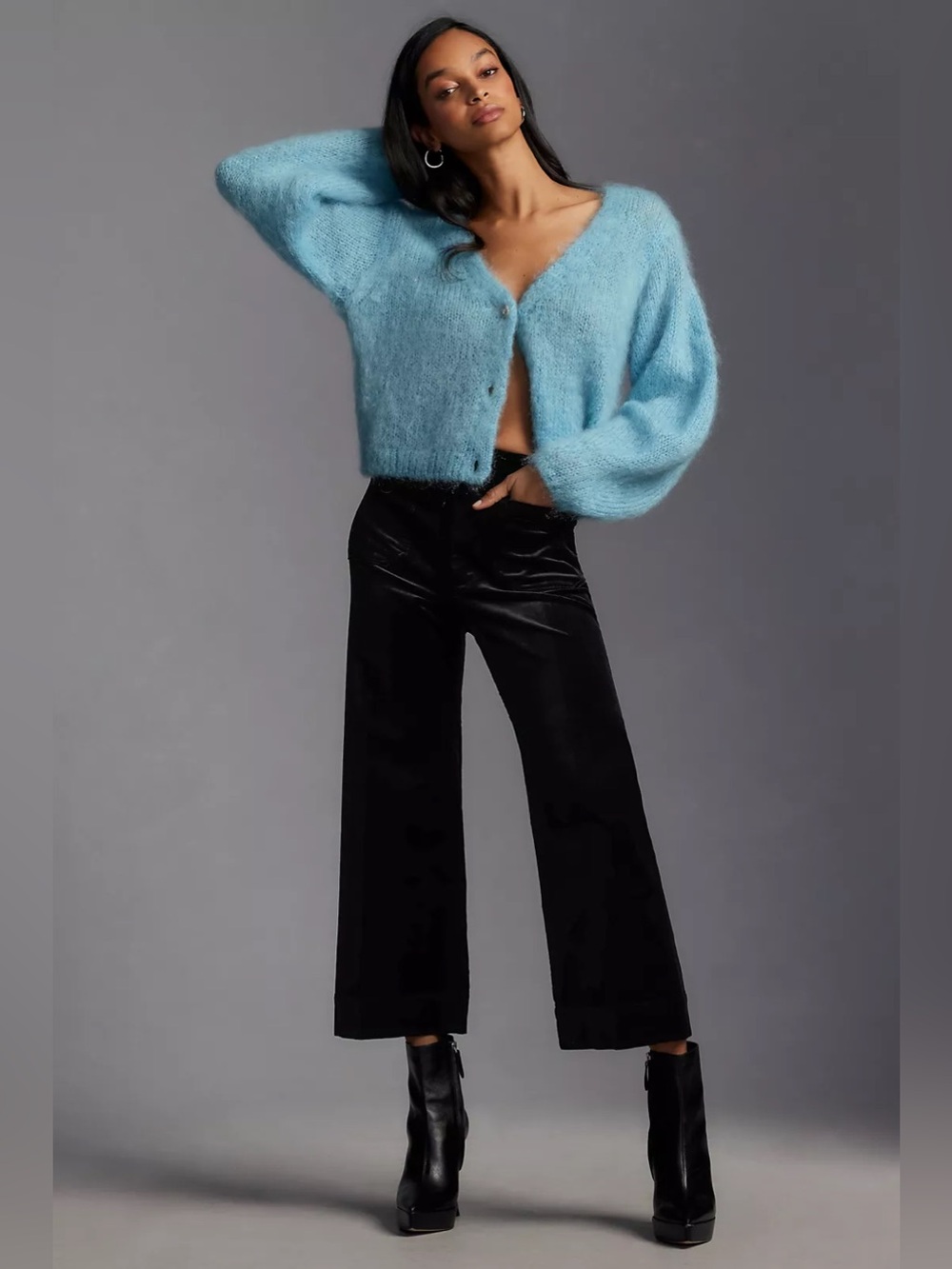 Brand New COLETTE VELVET CROP WIDE-LEG PANTS BY MAEVE